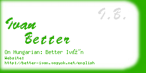 ivan better business card